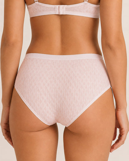 4-Pack Mid-waist Cotton Antibacterial Seamless Jacquard Breathable Briefs