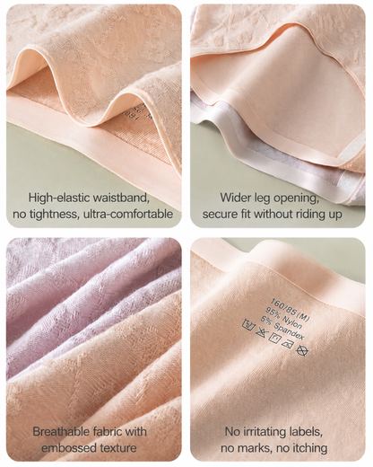 4-Pack Pure Cotton Seamless Jacquard Stretch Panties