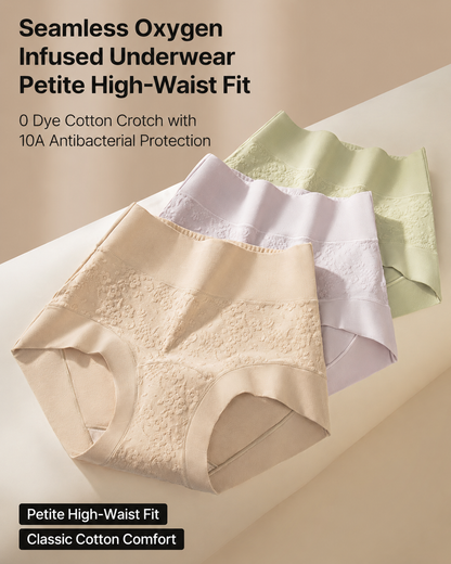 4-Pack Pure Cotton High Waist Tummy Control Elastic Jacquard Briefs