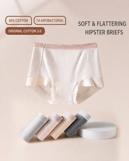 Multi-Pack Mid Waist Pure Cotton Antibacterial Breathable Briefs