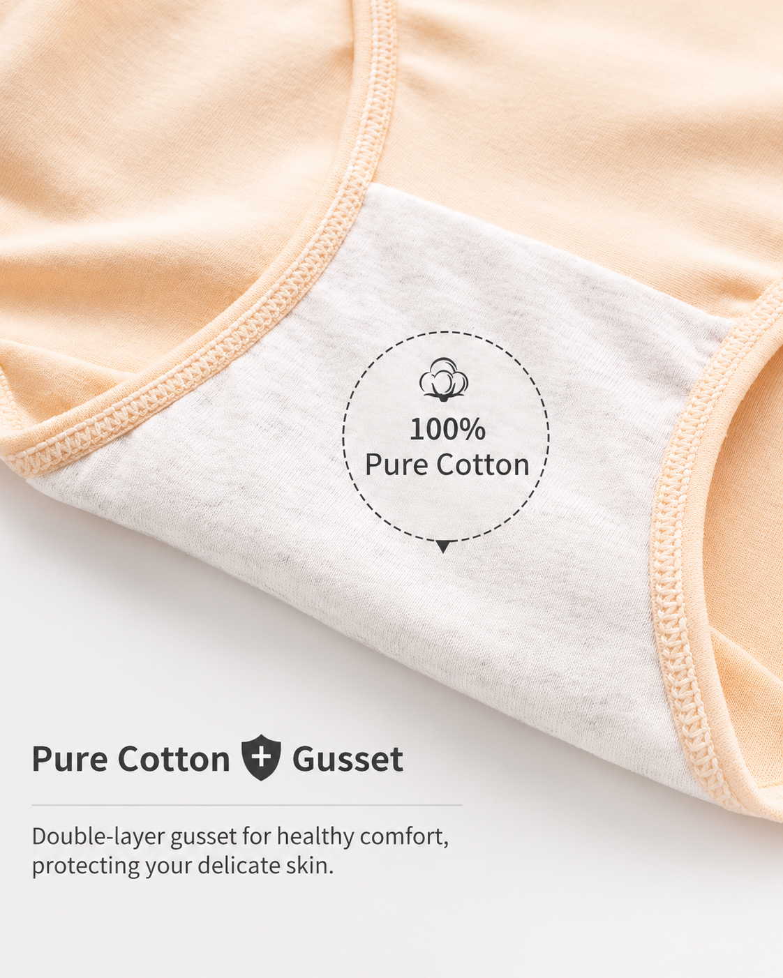 5-Pack High Waist Pure Cotton Breathable Comfortable Panties