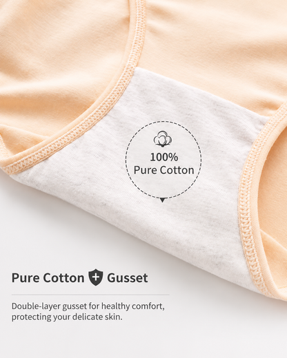 5-Pack High Waist Pure Cotton Breathable Comfortable Panties