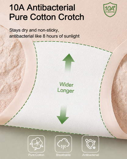 4-Pack Pure Cotton Seamless Jacquard Stretch Panties