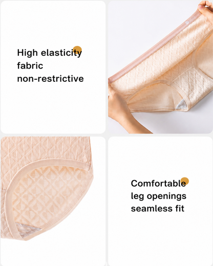 5-Pack Pure Cotton Seamless Breathable Colorblock Jacquard Briefs