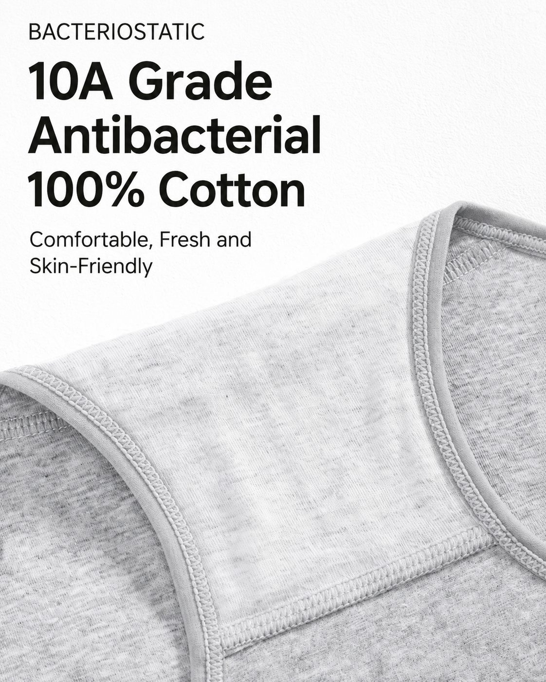 Plus Size 5-Pack Pure Cotton Antibacterial Mid-Waist Panties