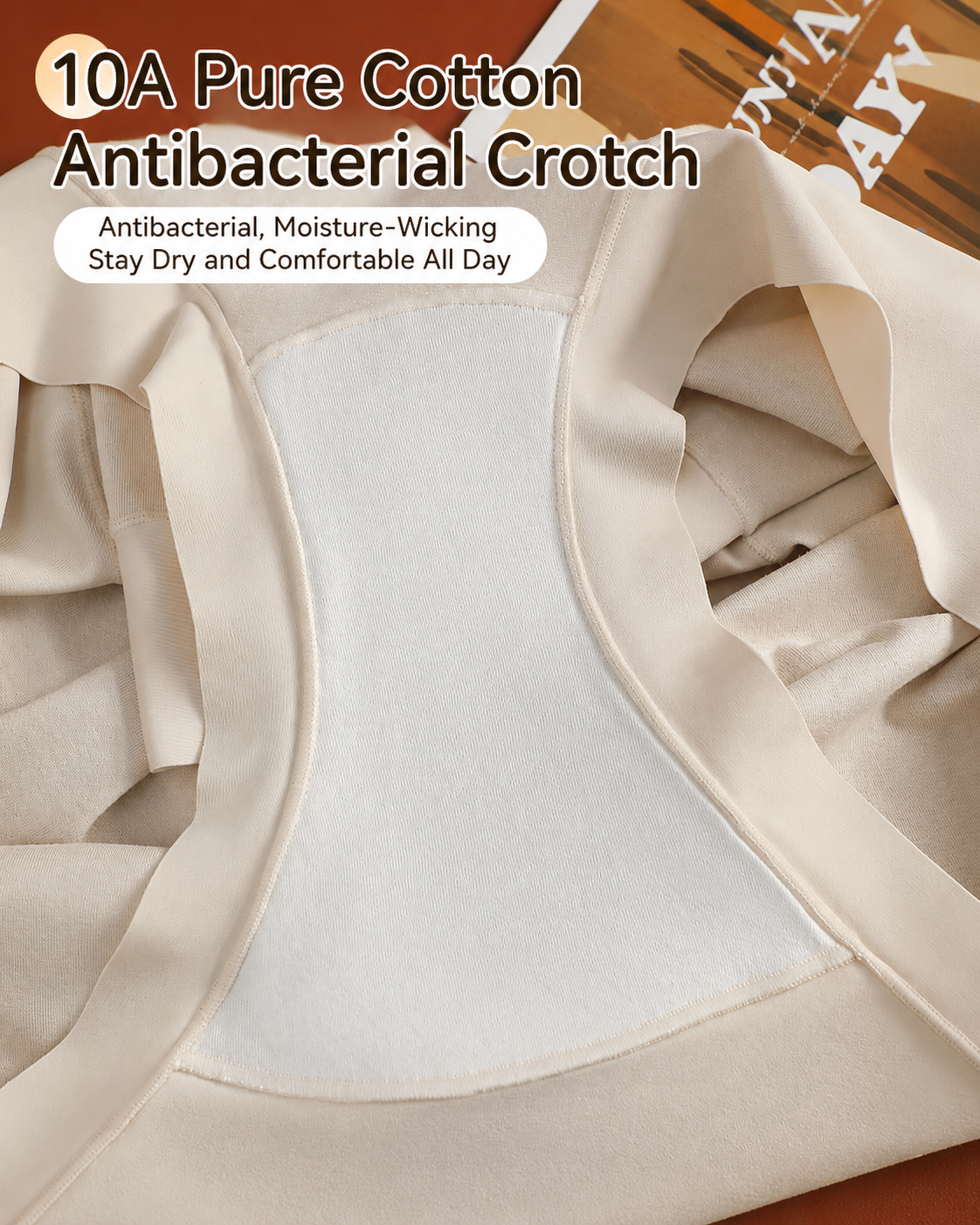 5-Pack High Waist Pure Cotton Seamless Breathable Briefs