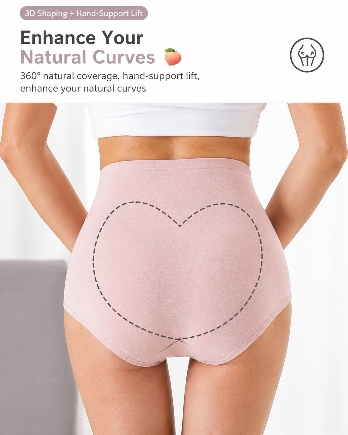 5-Pack Plus Size High Waist Tummy Control Pure Cotton Breathable Briefs