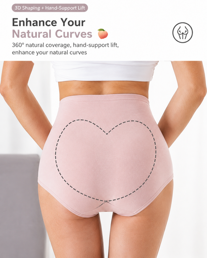 5-Pack Plus Size High Waist Tummy Control Pure Cotton Breathable Briefs