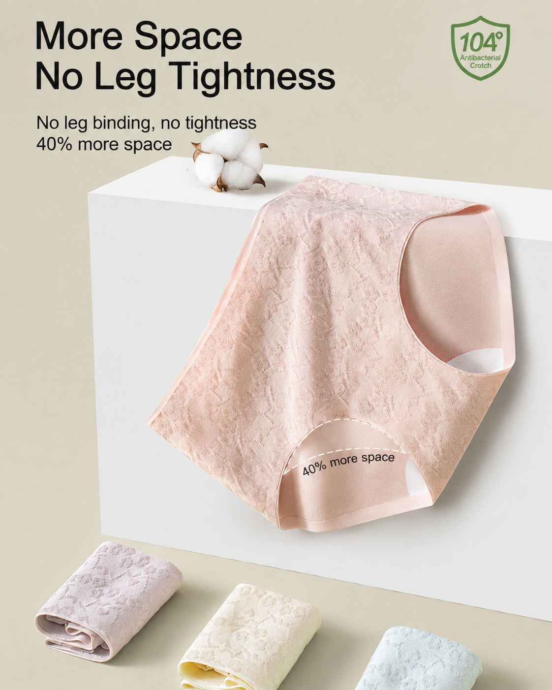 4-Pack Pure Cotton Seamless Jacquard Stretch Panties