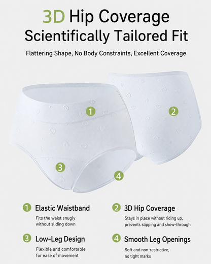 5-Pack Seamless Cotton Tummy Control Heart Jacquard Antibacterial Briefs