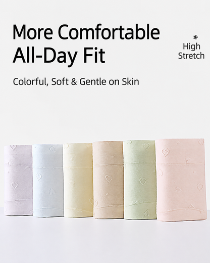 5-Pack Seamless Cotton Tummy Control Heart Jacquard Antibacterial Briefs