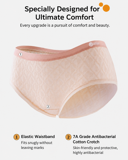 5-Pack Pure Cotton Seamless Breathable Colorblock Jacquard Briefs