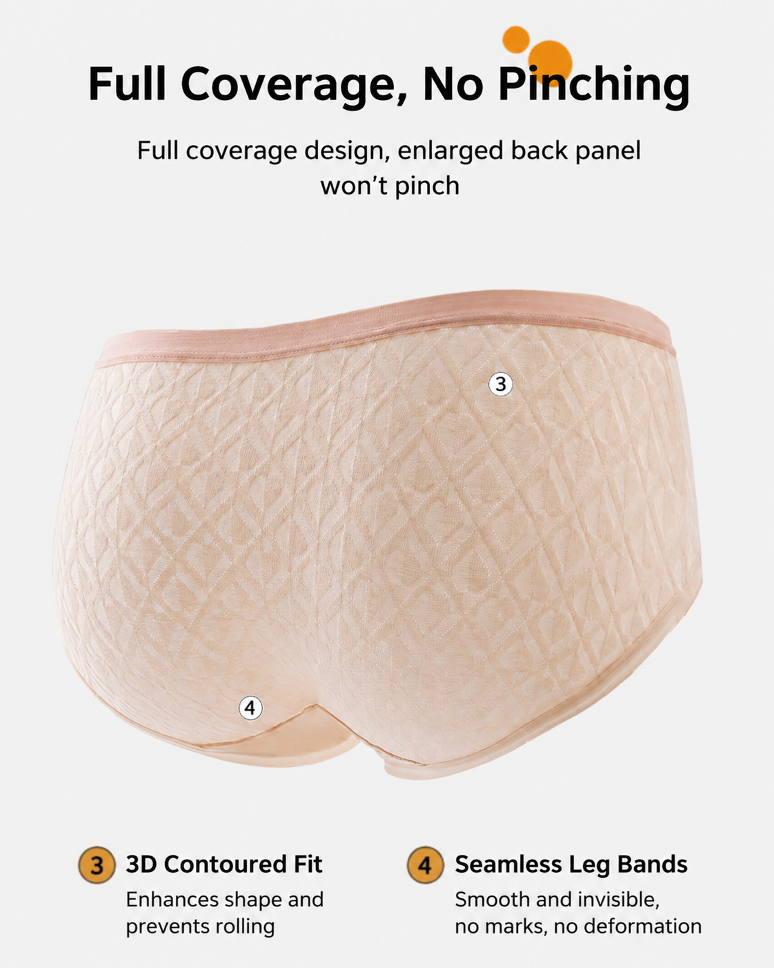 5-Pack Pure Cotton Seamless Breathable Colorblock Jacquard Briefs