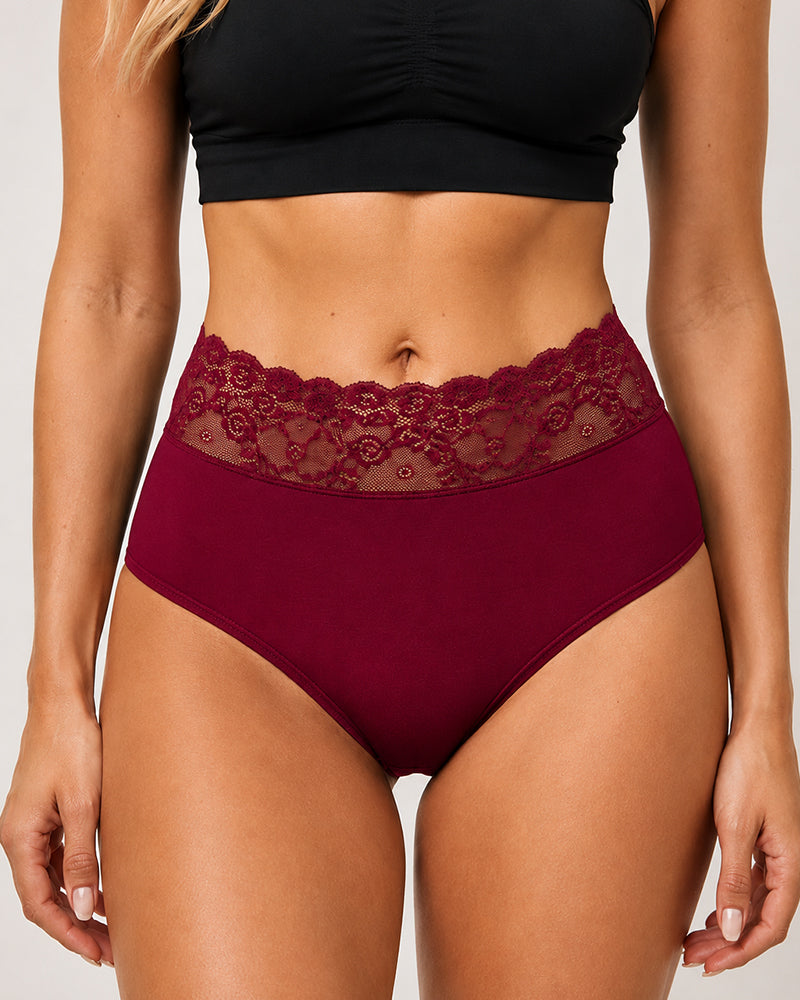5-Pack Lace Trim Cotton Seamless Panties
