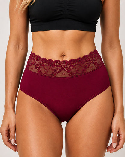 5-Pack Lace Trim Cotton Seamless Panties