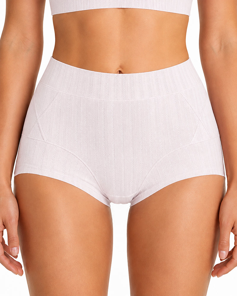 Multiple Pack High Waist Pure Cotton Ribbed Stretch Panties