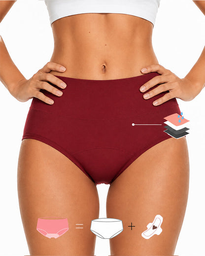Multiple-Pack High Waist Pure Cotton Seamless Menstrual Panties