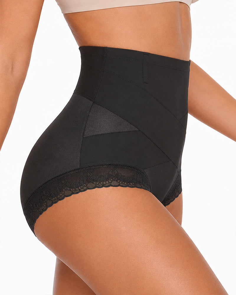 3-Pack High Waist Tummy Control Lace Trim Shaping Panties
