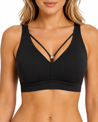 Deep V Seamless Wire Free Push Up Bra