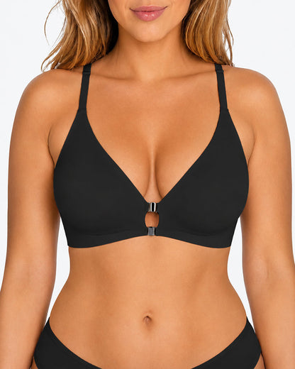 Front Closure Deep V Seamless Wirefree Bra
