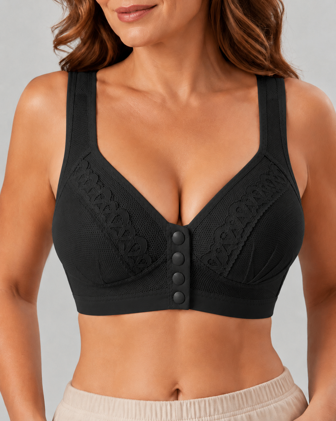 Three-Pack Front-Close Jacquard Full Cup Wire-Free Seamless Bra