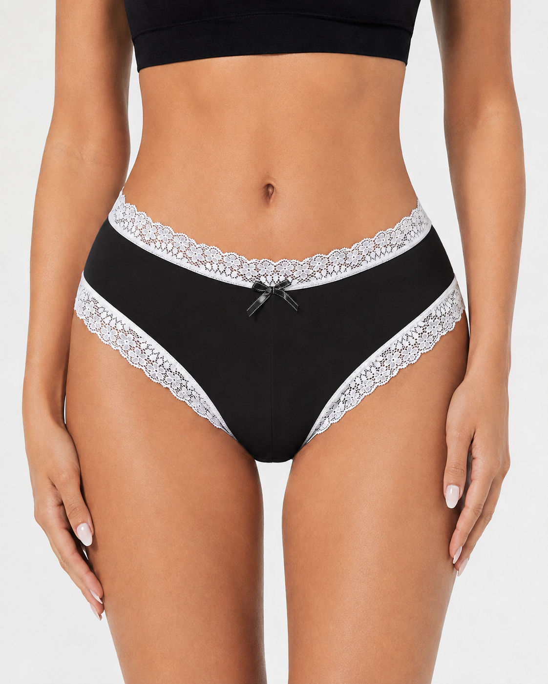 5-Pack Sexy Pure Cotton Lace Trim Thongs