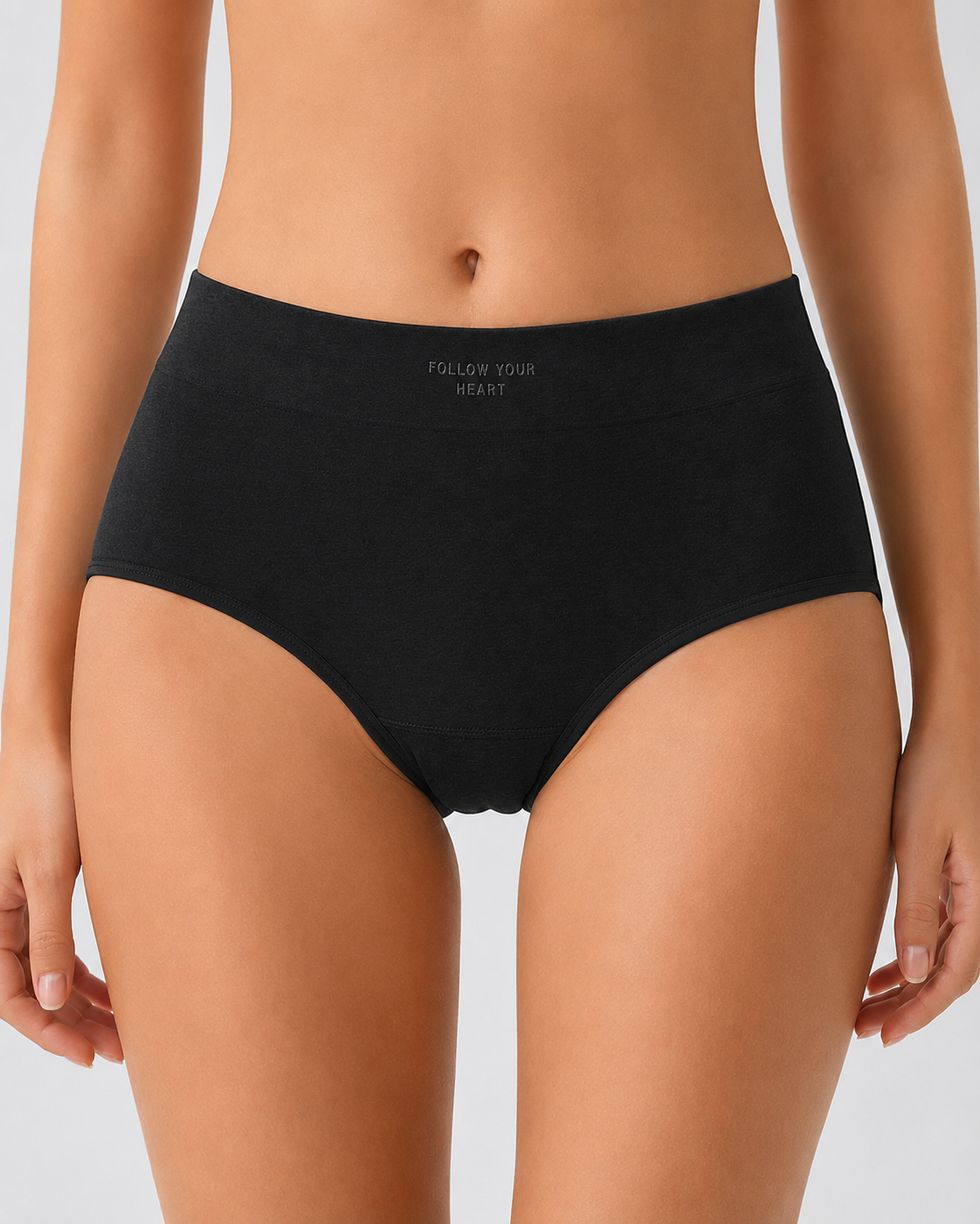 Plus Size 5-Pack Pure Cotton Antibacterial Mid-Waist Panties