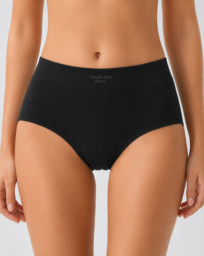 Plus Size 5-Pack Pure Cotton Antibacterial Mid-Waist Panties