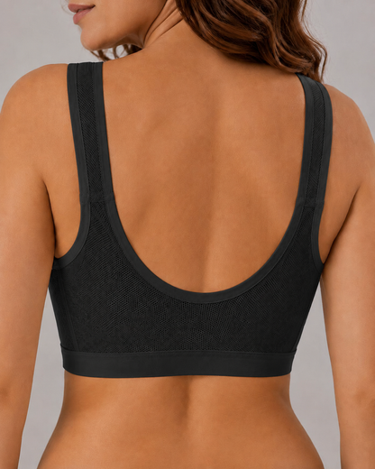 Three-Pack Front-Close Jacquard Full Cup Wire-Free Seamless Bra