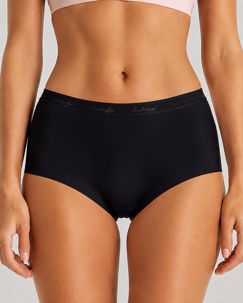 4-Pack High Waist Letter Print Seamless Breathable Panties