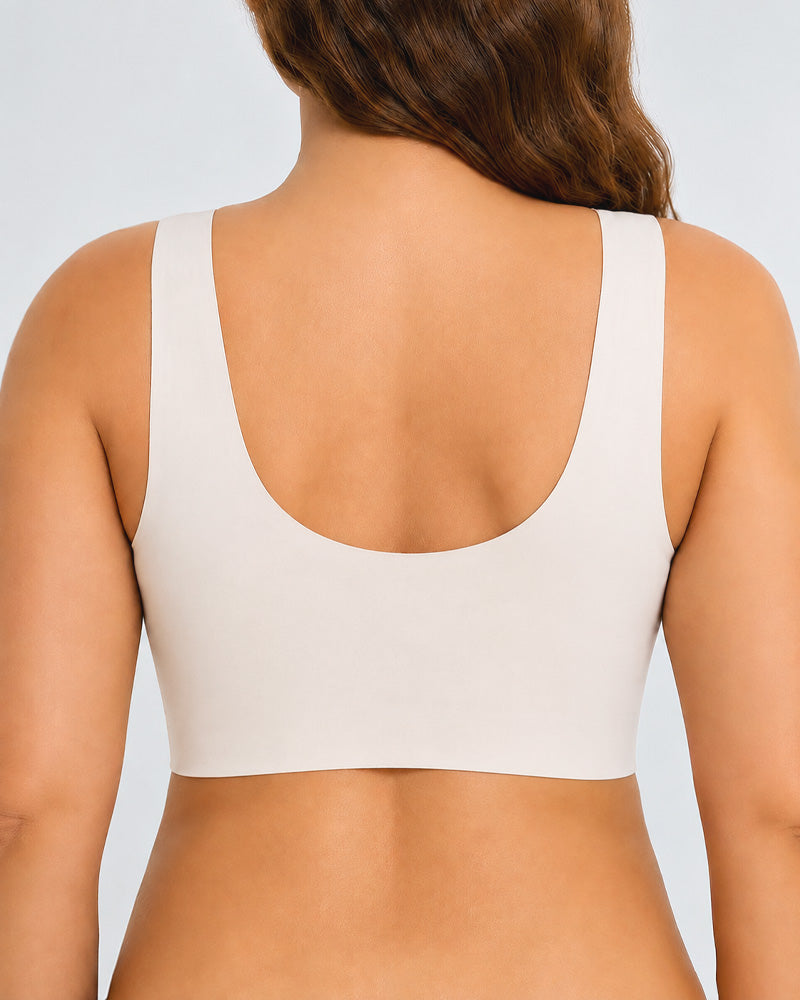 Deep V Crossover Wire Free Seamless Maternity Vest Nursing Bra