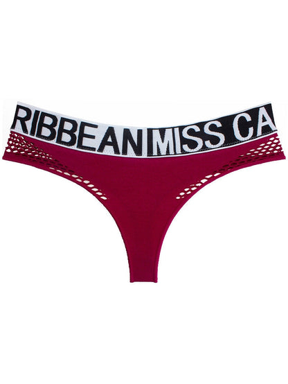 Female Letter Print Net Underwear