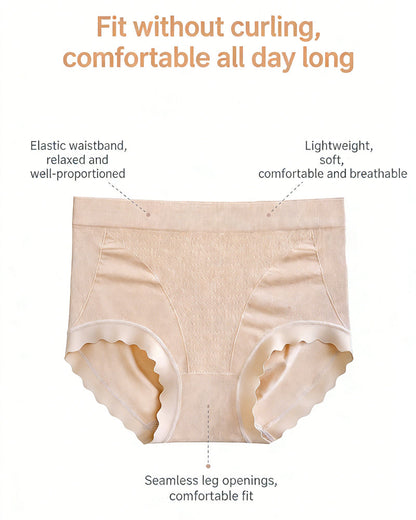 Mulberry Silk Warming Temperature-sensitive 10A Antibacterial Crotch High Elasticity Seamless Hip-lifting Panties