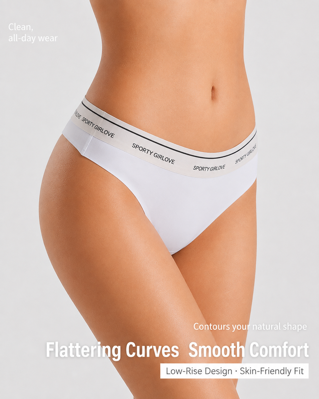 6-Pack Sexy Ice Silk Seamless Letter Colorblock Thongs