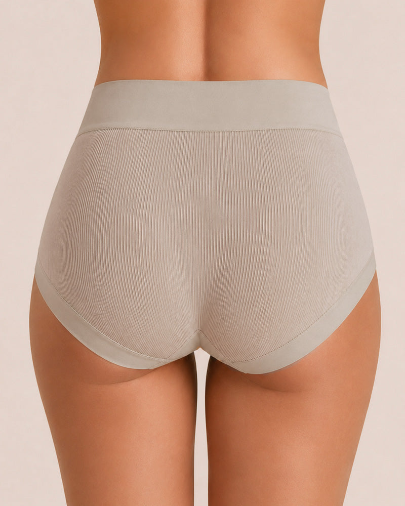 5-Pack High Waist Ribbed Pure Cotton High Elastic Briefs