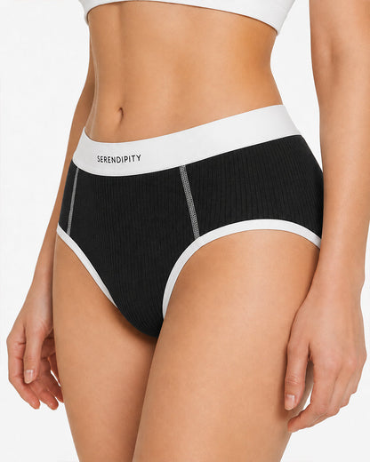 5-Pack Colorblock Ribbed Cotton Stretch Breathable Briefs