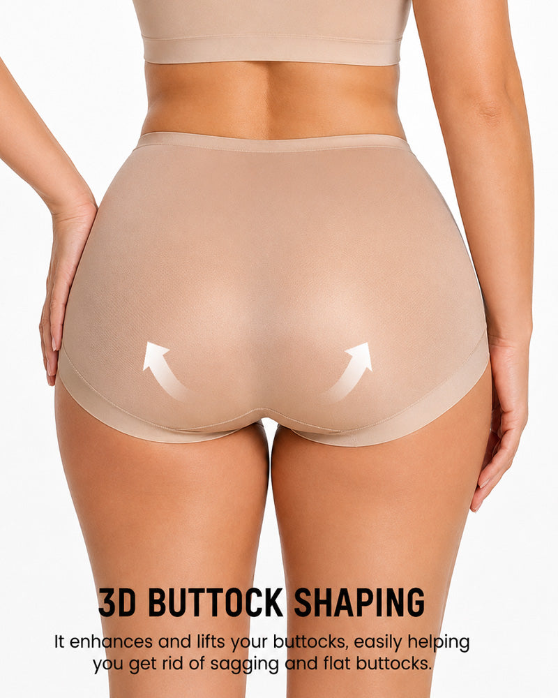 3-Pack High Waist Cross Compression Sheer Mesh Shaping Panties