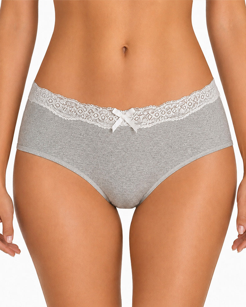 5-Pack Pure Cotton Breathable Lace Trim Panties