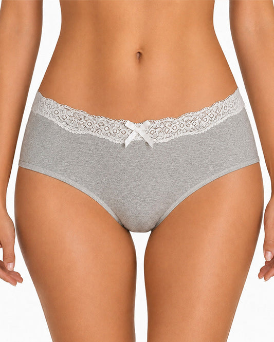 5-Pack Pure Cotton Breathable Lace Trim Panties
