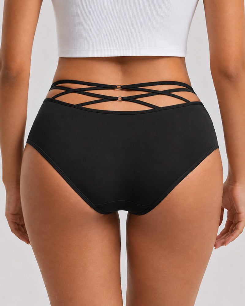 5-Pack High Waisted Criss Cross Back Seamless Briefs