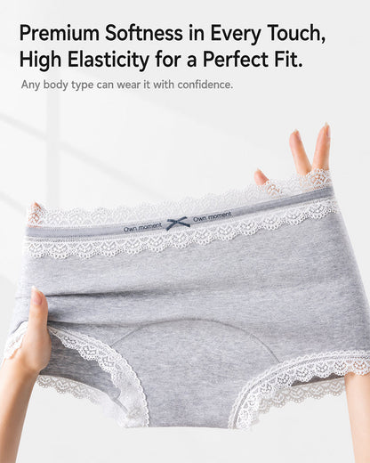 5-Pack Pure Cotton Lace Trim Antibacterial Panties