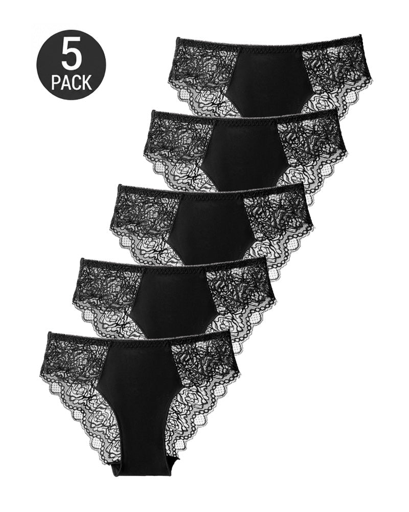 5-Pack Sexy See-through Floral Lace Seamless Panties