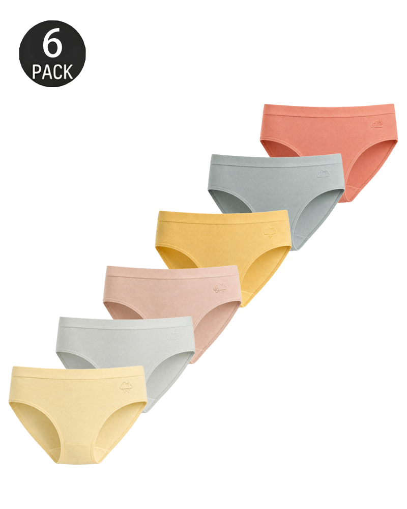 6-Pack Pure Cotton Antibacterial Skin-Friendly Macaron Panties
