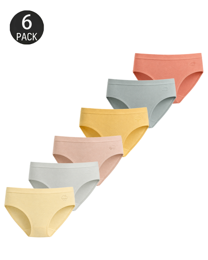 6-Pack Pure Cotton Antibacterial Skin-Friendly Macaron Panties