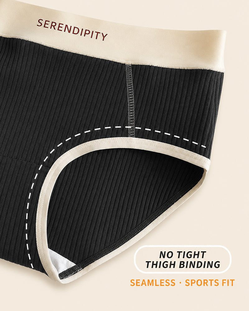 5-Pack Colorblock Ribbed Cotton Stretch Breathable Briefs
