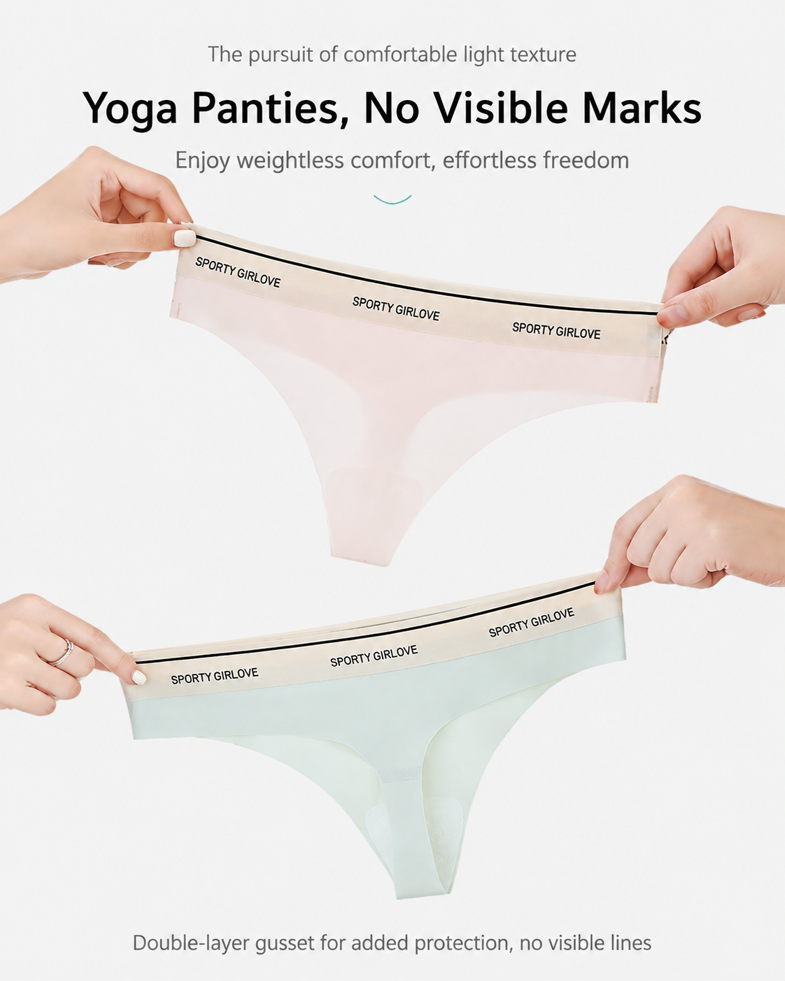 6-Pack Sexy Ice Silk Seamless Letter Colorblock Thongs