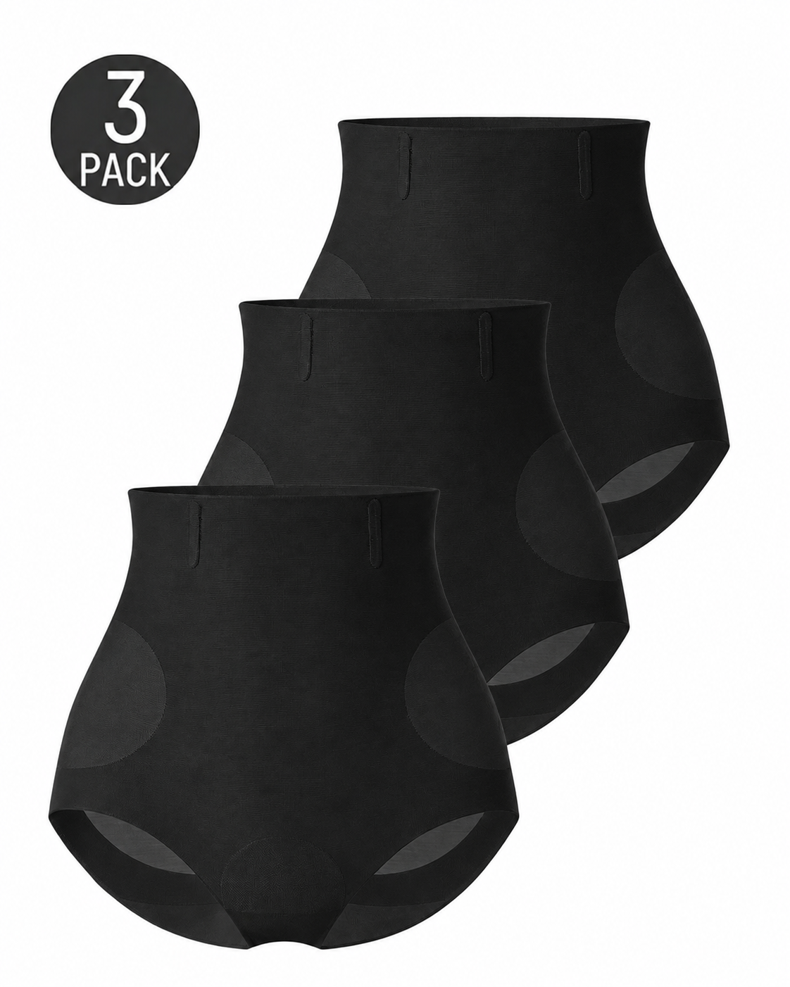 3-Pack Seamless High Waist Tummy Control Breathable Mesh Shaping Panties
