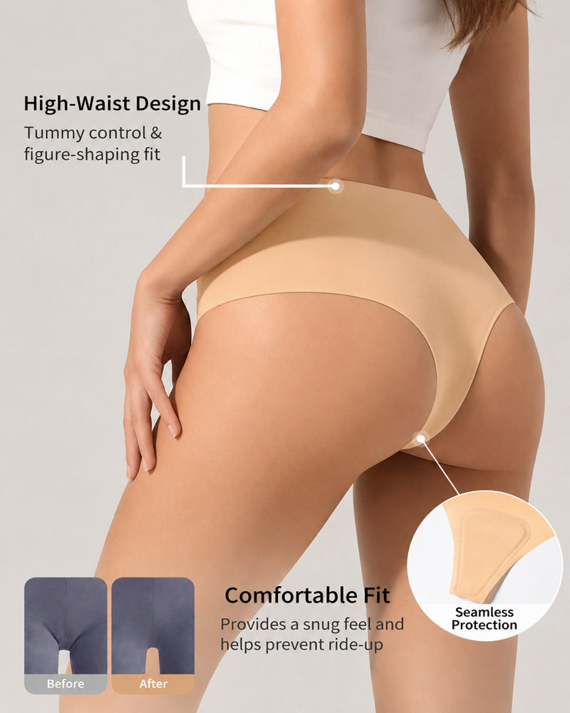 5-Pack Seamless Elastic Invisible Anti-Camel Toe Thongs