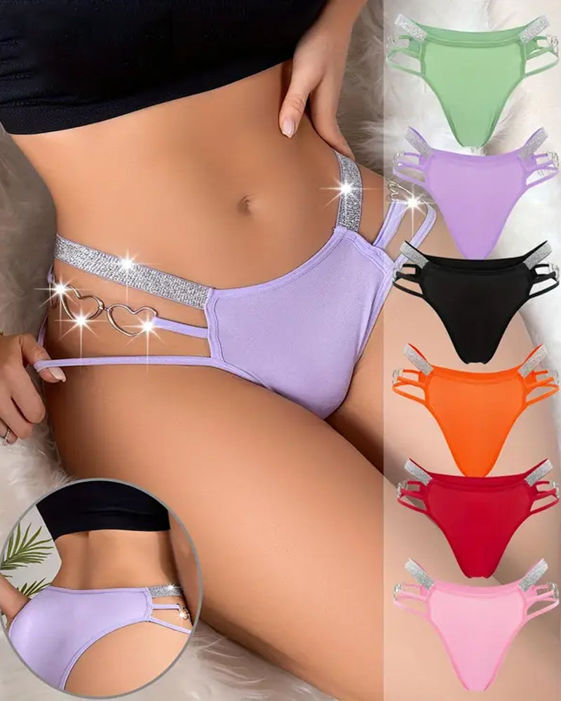 Sexy Heart-shaped Chain Soft Breathable Panties