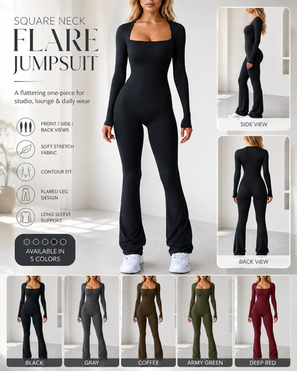Seamless Stretch Long Sleeve Fitness Yoga One Piece Jumpsuit